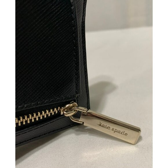 SOLD***Kate Spade Bifold Slim Wallet Black Snap Closure - Picture 10 of 11